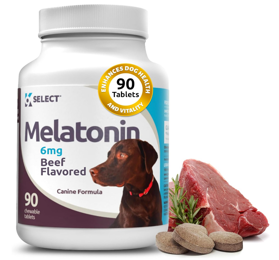 6 mg de mélatonine pour chiens : saveur de bœuf