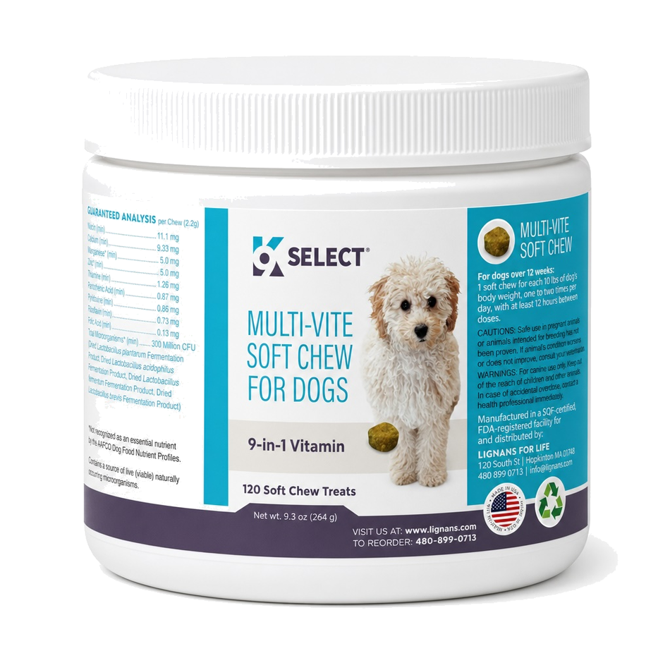 K9 Select Multi-Vite Soft Chews – 9-in-1 Daily Dog Multivitamin (120 Chews)