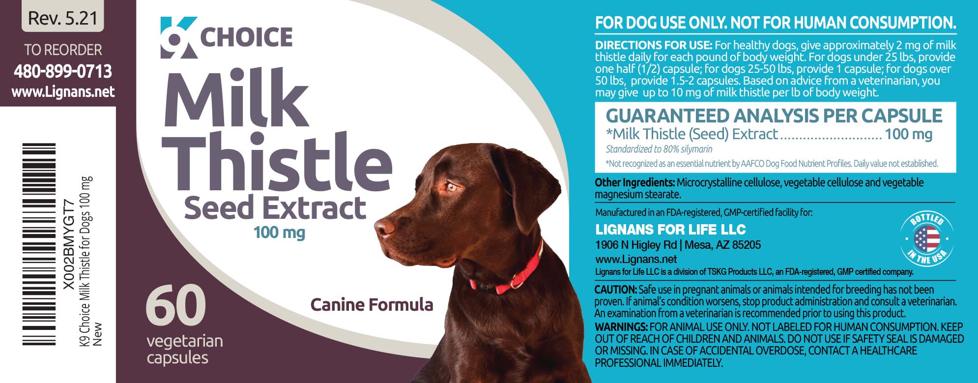 K9 Milk Thistle Label